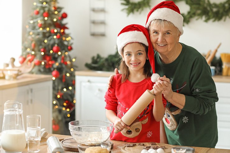 grandmother baking mom cookie family mother bake kitchen cooking grandma christmas xmas holiday cookies daughter sweet
