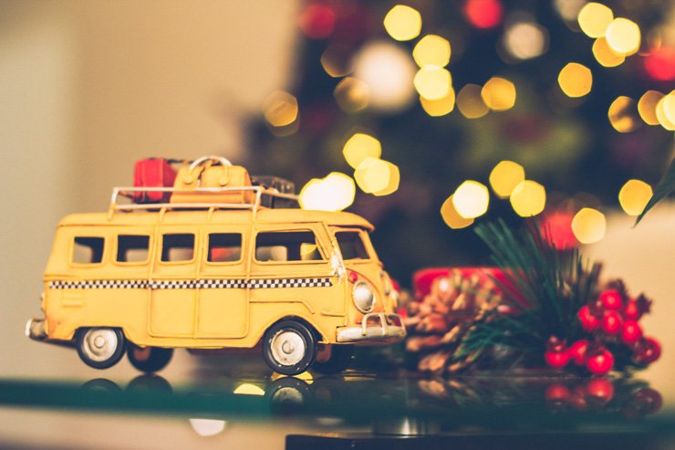 holidays eve snow christmas xmas holiday tree decoration decorations new year joy happy happiness truck bus toy gift present light lights