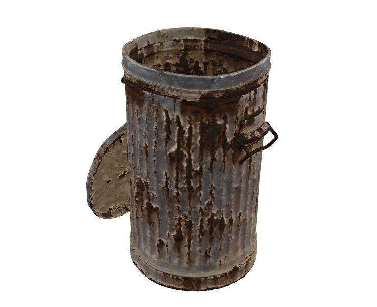 Metal Rusty Trash Can