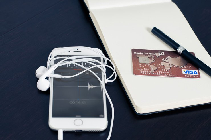 money finance mobile technology iphone phone pen note notes debit card credit visa payment bill