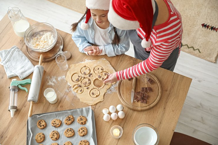 mother bake baking kitchen cooking grandmother grandma christmas xmas holiday cookie cookies family mom daughter sweet