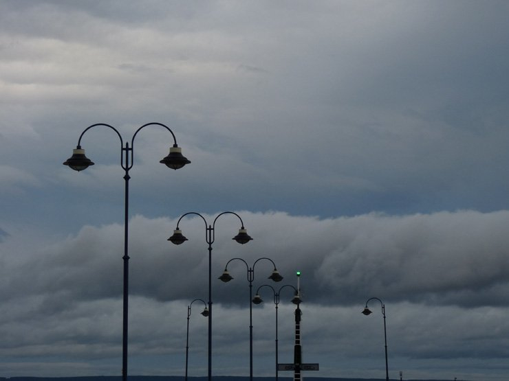 nature cloudy clouds winter autumn street lights lamps