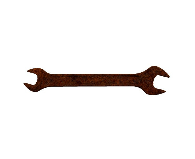 Old Used Rusty Wrench