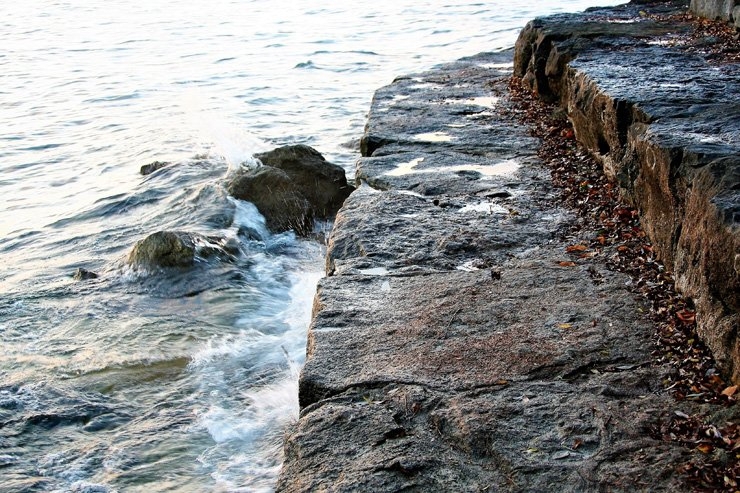 steps ocean water sea nature rocks stones waves wave
