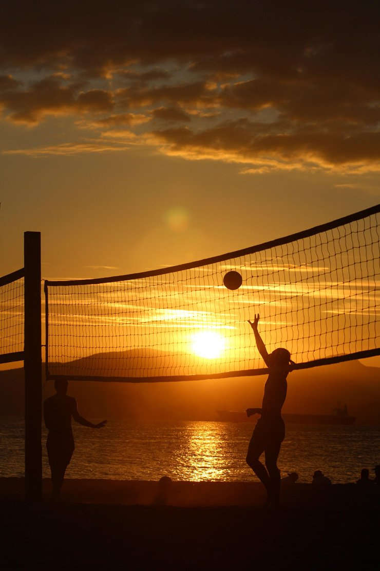 sunset ball volley beach volleyball net sea ocean water match