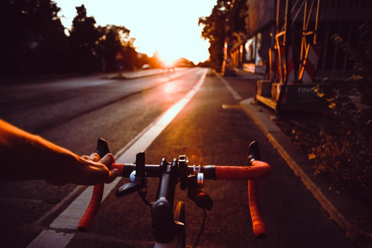 transportation transport delivery sunset bicycle bike handler