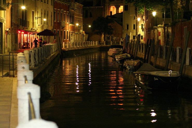 venice travel night boat boats pavement city tourism italy houses home italian