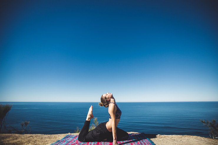 yoga sea meditation relax relief meditate ocean water activity outdoor health woman