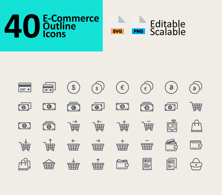 E-Commerce Outline Icons