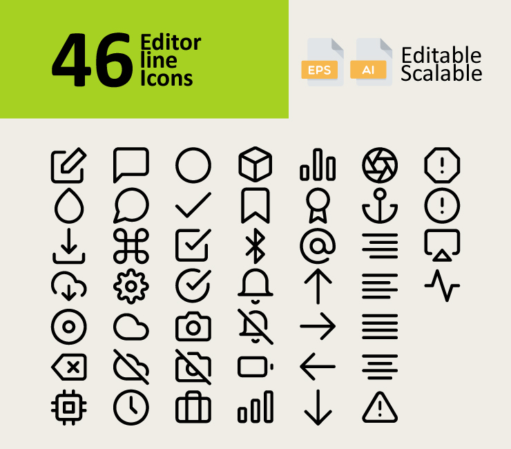 46 Editor Line Icons