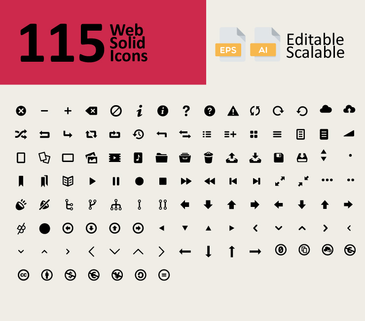 115 Web Solid Icons
