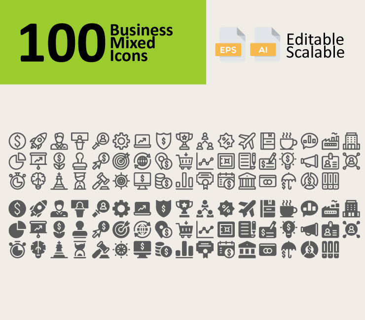 100 Business Mixed Icons