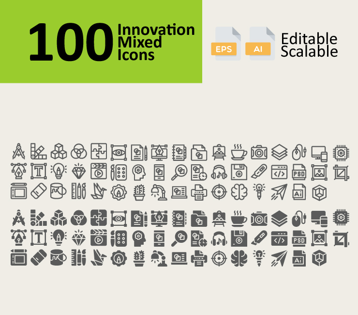 100 Innovation Mixed Icons