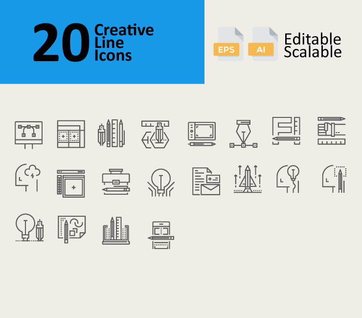 20 Creative Line Icons