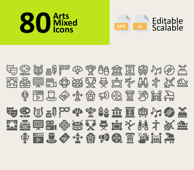 80 Arts Mixed Icons