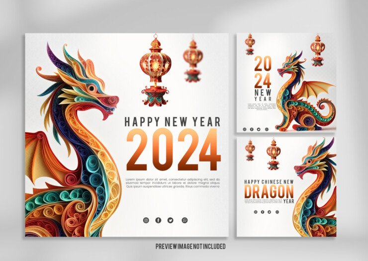 Chinese New Year Social Media Post PSD Template