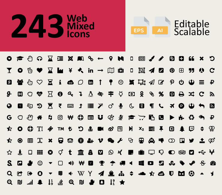 243 Web Mixed Icons