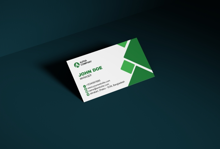 Green and White Modern Business Card