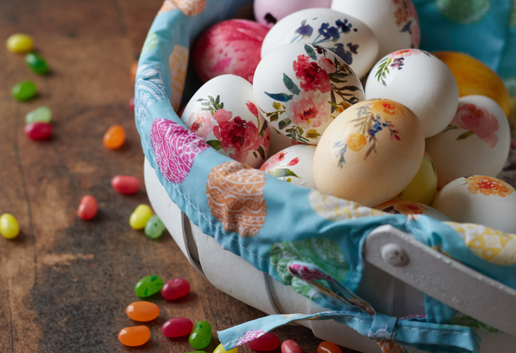 Painted Eggs Basket