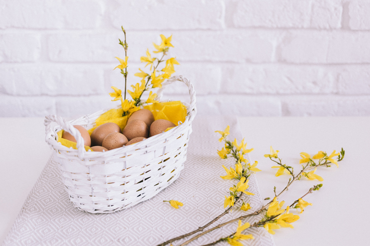Eggs Basket with Flowers