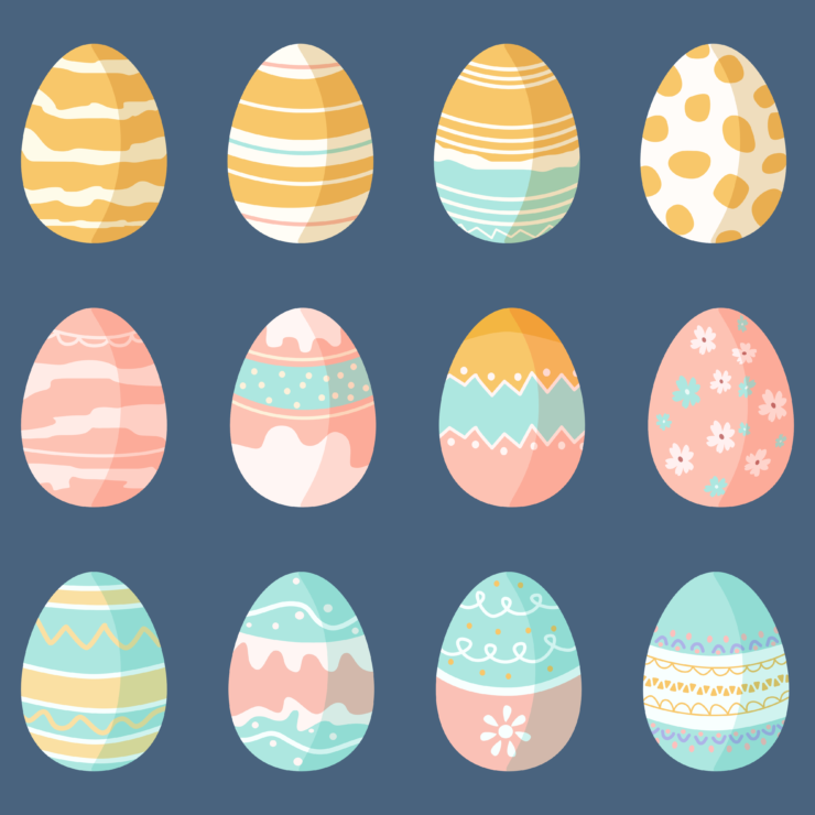 Easter Eggs Pastel Clip Art