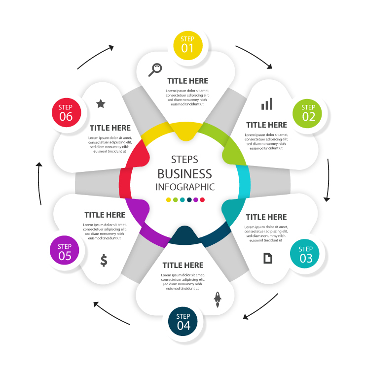 Creative Business Steps Infographics