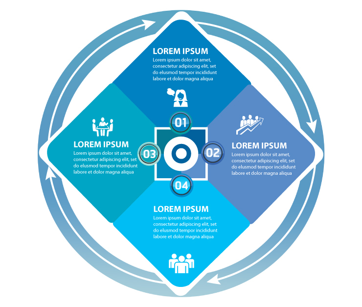 Modern Circle Business Process Infographics