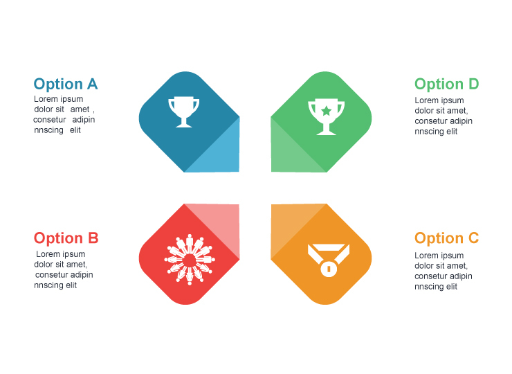 Options selection flat chips elements infographics