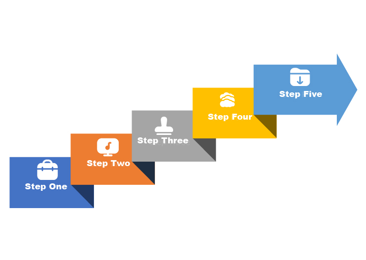 Steps Process Arrows Ladder Infographics