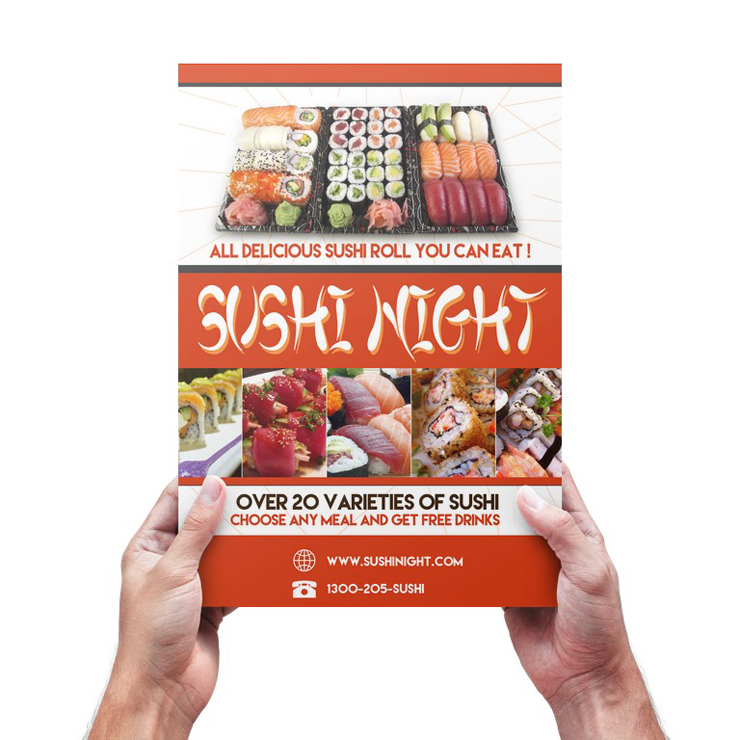 Sushi Japanese Restaurant Flyer Template