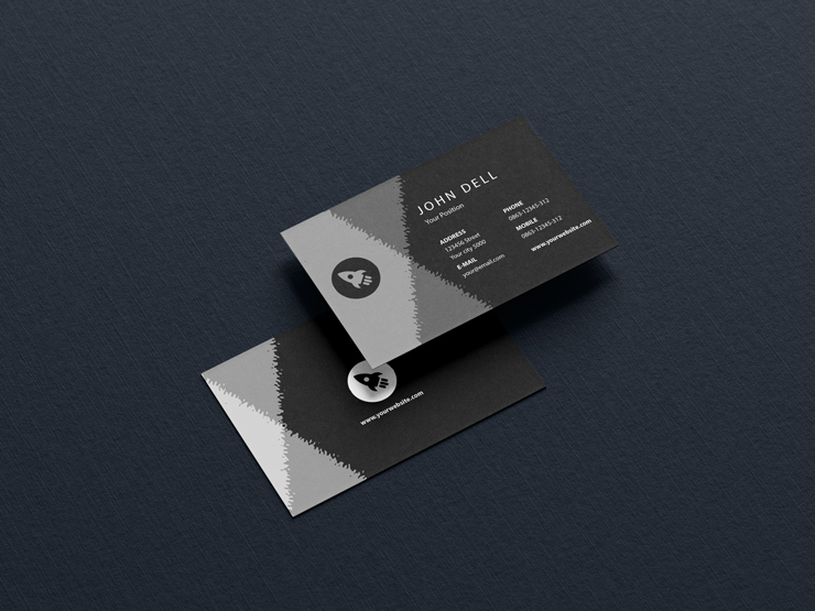 black grey modern business card