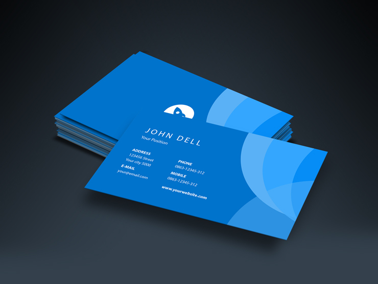 blue circular modern professional business card