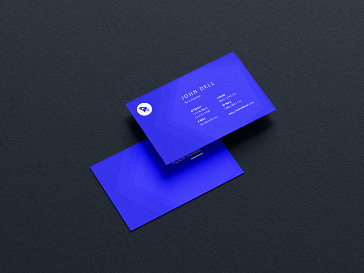 blue classic modern clean business card