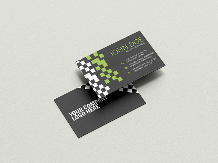 clean pixel pixelated modern business card