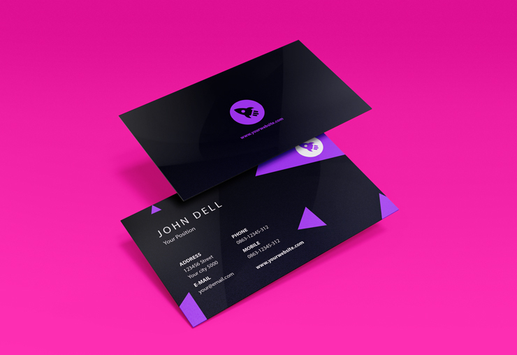 elegant modern triangle business card