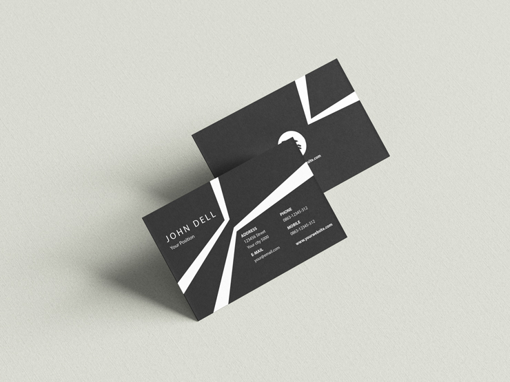 futuristic black white business card