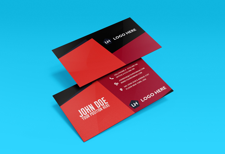 modern red elegant corporate business card