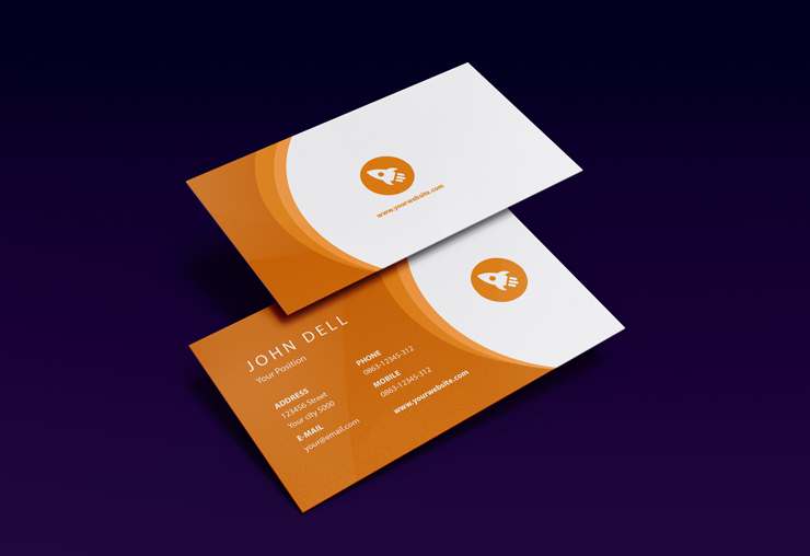 orange modern business card