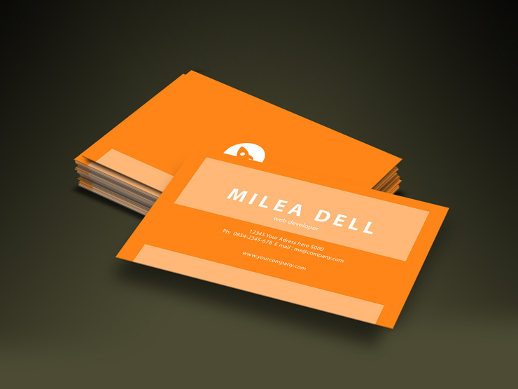 orange simple modern business card