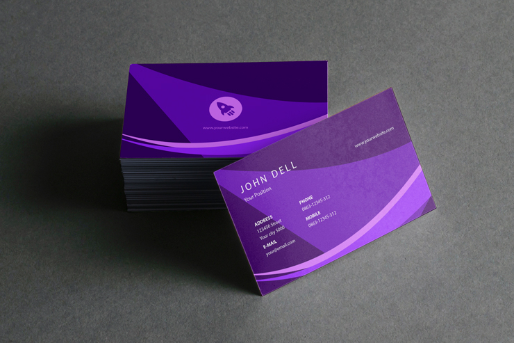 purple modern elegant business card