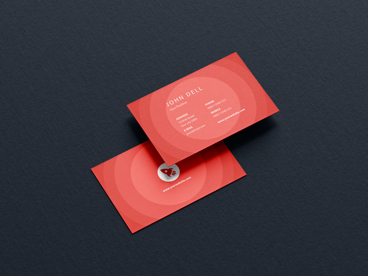 red circular modern clean business card