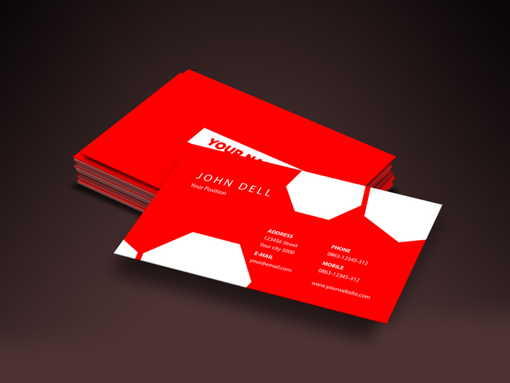 red modern elegant business card