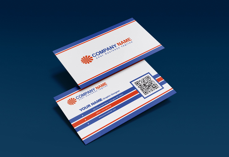 strips corporate modern clean business card