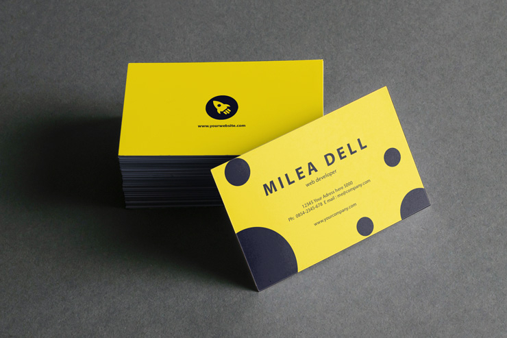 yellow dotted business card