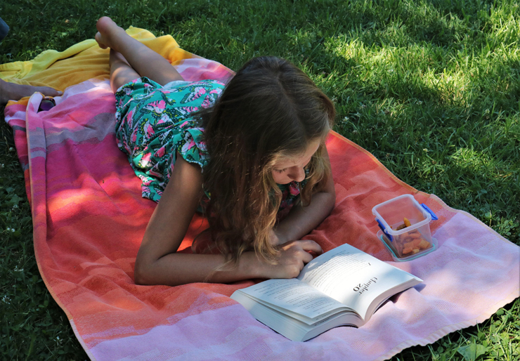 
									Girl Reading In Garden