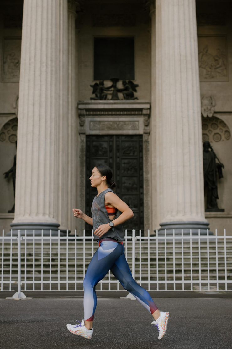 Female Jogging in City