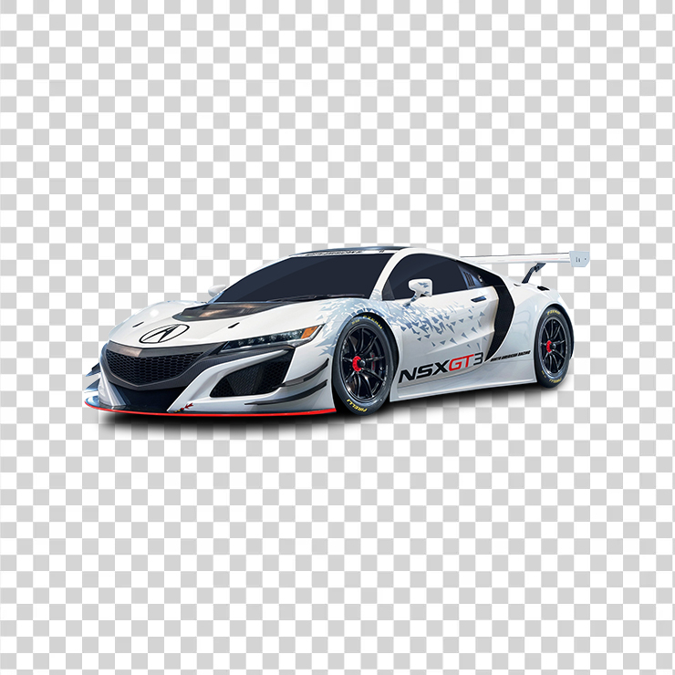 Acura Nsx Gt Racing White Car