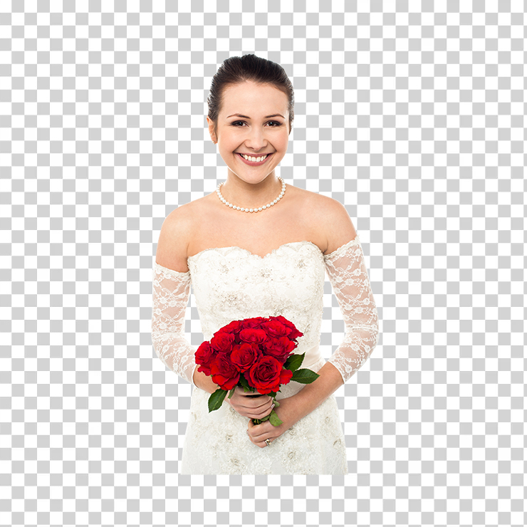 Bride Holding Roses