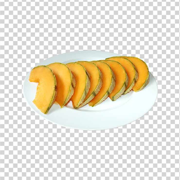 Cantaloupe Slices On The Plate