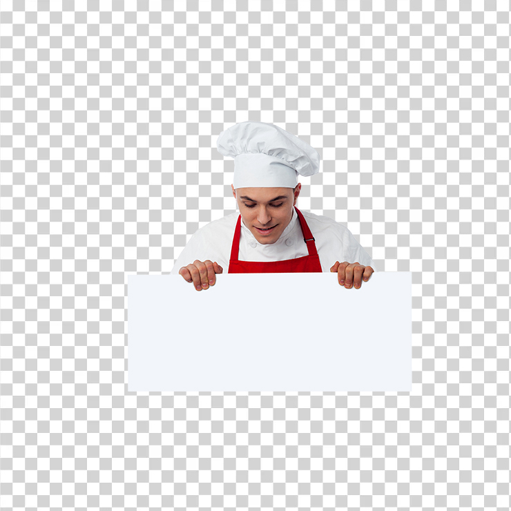 Chef Holding Banner